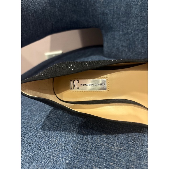 INC International Concepts Black Glitter Stiletto Heels Size 8.5M - Picture 5 of 7